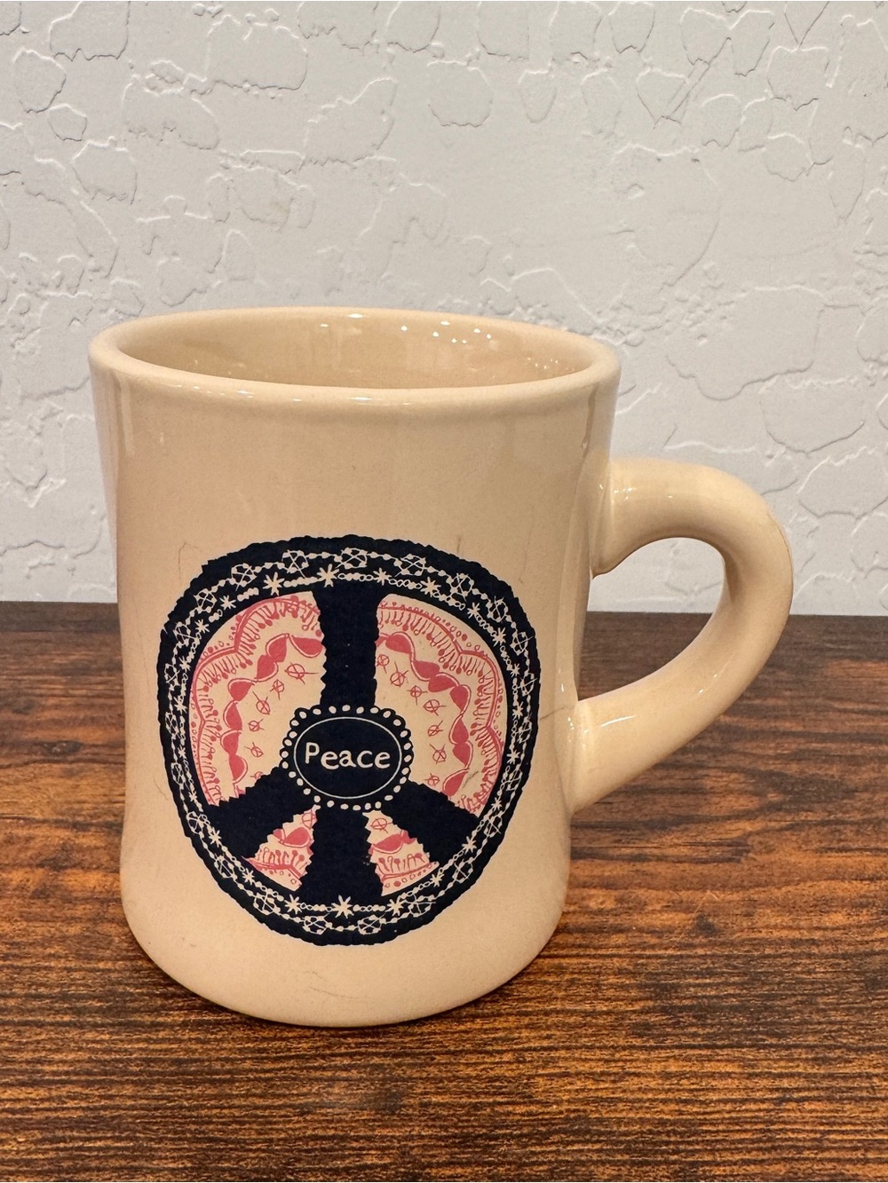 Natural Life Peace Sign Ceramic Mug 4” Coffee Tea